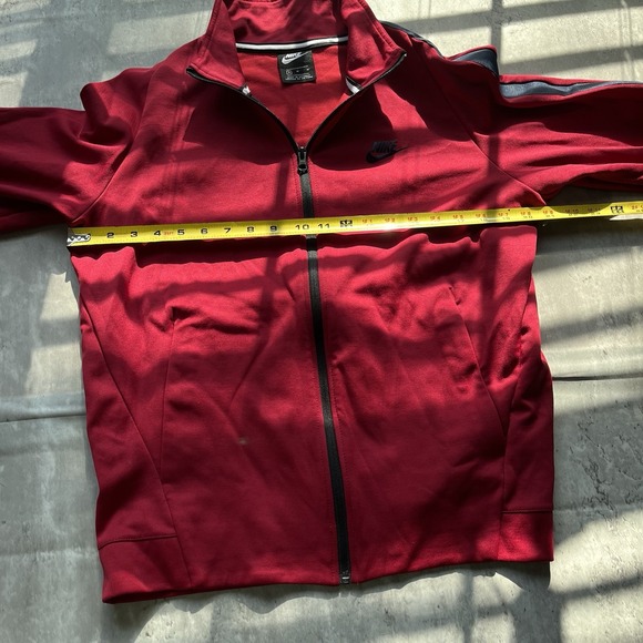 Red Nike Tech Zip Up Hoodie Jacket Size Medium Womens Y2K Streetwear - Picture 4 of 7